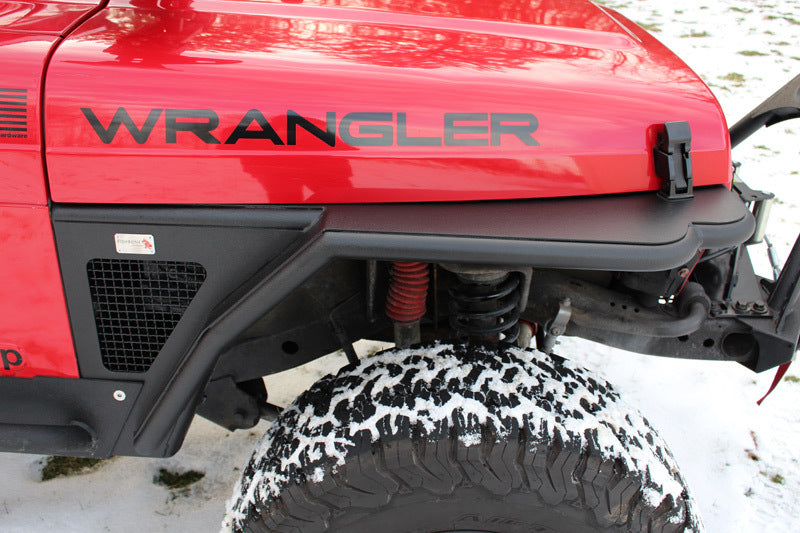 Fishbone Offroad 97-06 Jeep Wrangler TJ Steel Tube Fenders Front 3In Flare - Blk Textured Powdercoat Fishbone Offroad