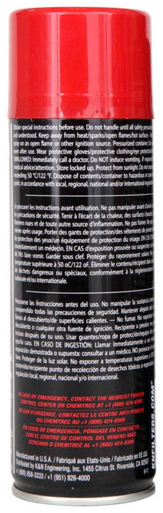 K&N 6.5 OZ Aerosol Spray Air Filter Oil K&N Engineering