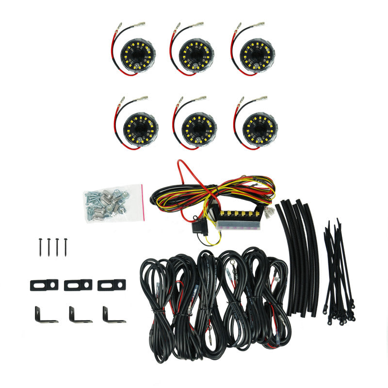KC HiLiTES Cyclone V2 LED - Rock Light - 6-Light System - Clear - 5W Flood Beam KC HiLiTES