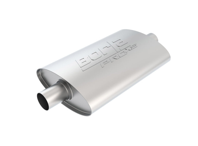 Borla Pro-XS 2inch, 2inch, 14inch x 9-1/2inch x 4inch Oval Cen/Cen w/o Notch Turbo Muffler Borla