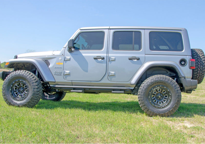 N-Fab RKR Rails 2018 Jeep Wrangler JL 4 Door Dab Length - Gloss Black - 1.75in N-Fab
