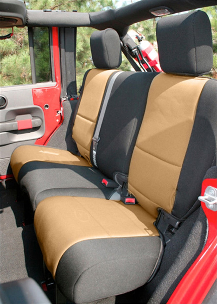 Rugged Ridge Seat Cover Kit Black/Tan 11-18 Jeep Wrangler JK 4dr Rugged Ridge