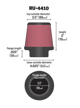 Load image into Gallery viewer, K&amp;N Filter Universal Rubber Filter 3 1/2 inch Flange 4 5/8 inch Base 3 1/2 inch Top 3 inch Height K&amp;N Engineering