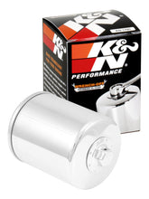 Load image into Gallery viewer, K&amp;N Harley Davidson 3in OD x 4.063in H Chrome Oil Filter K&amp;N Engineering