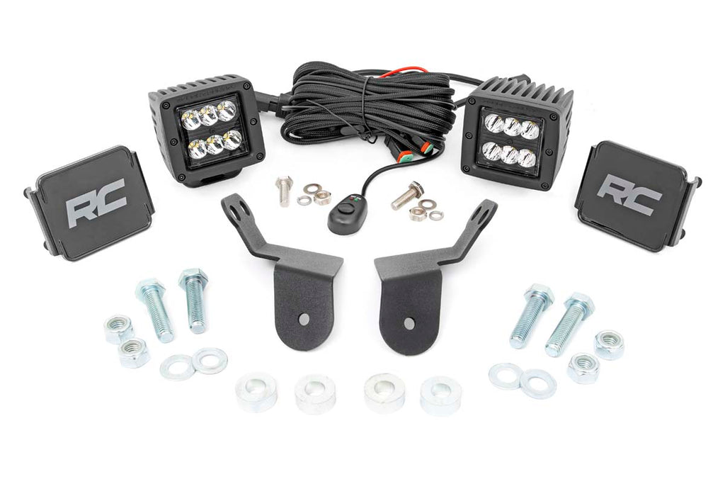 LED Light | Cage Mount | 2" Black Pair | Honda Pioneer 1000/1000-5 Rough Country