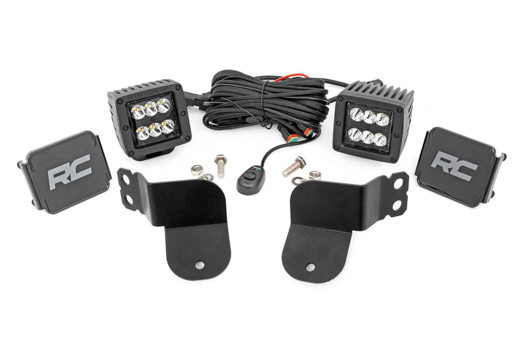 LED Light | Cage Mount | 2" Black Pair | Spot | Polaris General/General XP Rough Country
