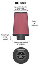 Load image into Gallery viewer, K&amp;N Universal Rubber Filter 4inch FLG / 6inch OD-B / 4-5/8inch OD-T / 9inch H K&amp;N Engineering