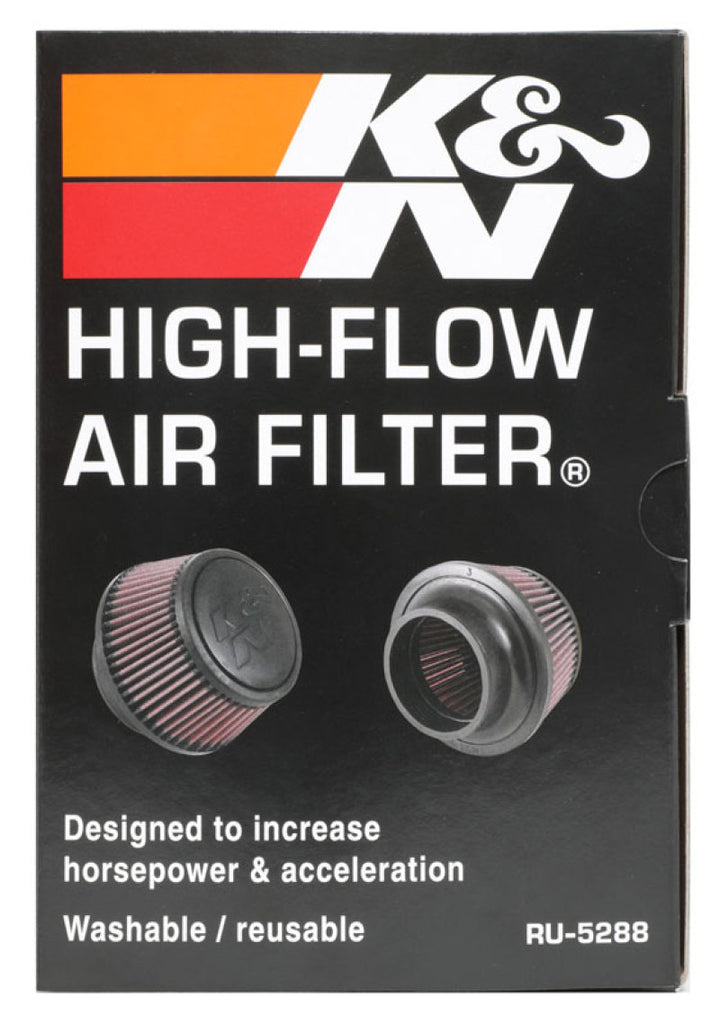 K&N Universal Round Clamp-On Air Filter 3in Flange ID x 6in Base OD x 4.625in Top OD x 3in Height K&N Engineering