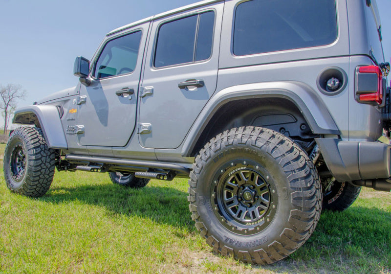 N-Fab RKR Step System 2019 Jeep Wrangler JT 4 Door Truck Full Length - Tex. Black - 1.75in N-Fab