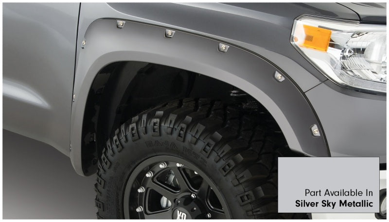 Bushwacker 16-18 Toyota Tundra Fleetside Pocket Style Flares 4pc 66.7/78.7/97.6in Bed - Silver Sky Bushwacker