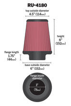 Load image into Gallery viewer, K&amp;N Universal Clamp-On Air Filter 3in FLG / 6in B / 4-1/2in T / 6in H K&amp;N Engineering