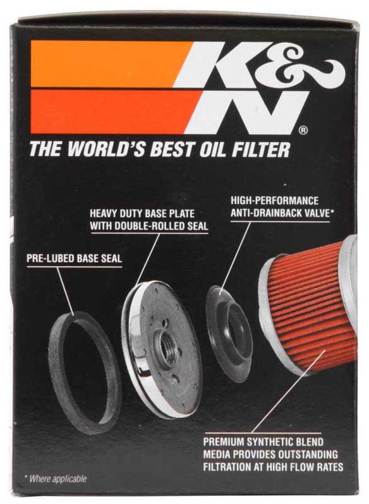 K&N Harley Davidson 3in OD x 4.063in H Chrome Oil Filter K&N Engineering