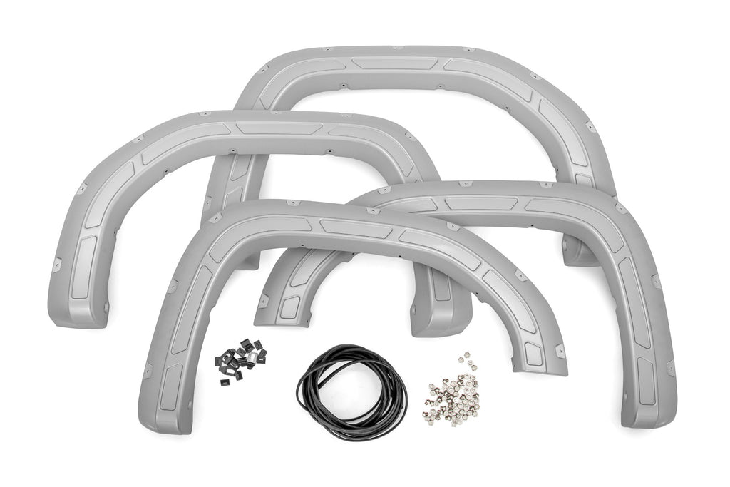 Defender Pocket Fender Flares | GAN Silver Ice Metallic | GMC Sierra 1500 (19-23) Rough Country