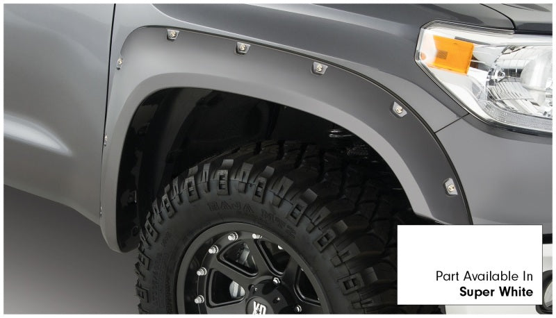 Bushwacker 16-18 Toyota Tundra Fleetside Pocket Style Flares 4pc 66.7/78.7/97.6in Bed - Super White Bushwacker