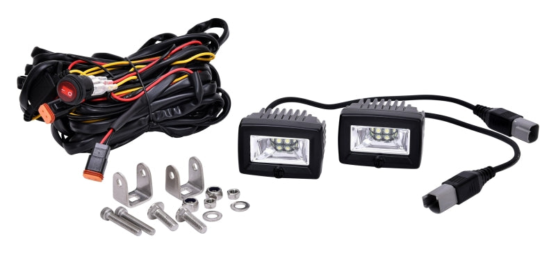 KC HiLiTES C-Series 2in. C2 LED Light 20w Area Flood Beam (Pair Pack System) - Black KC HiLiTES