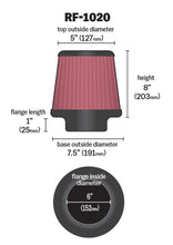 Load image into Gallery viewer, K&amp;N Universal Air Filter 6in Flange ID x 7.5in Base / 5in OD Top x 8in H K&amp;N Engineering