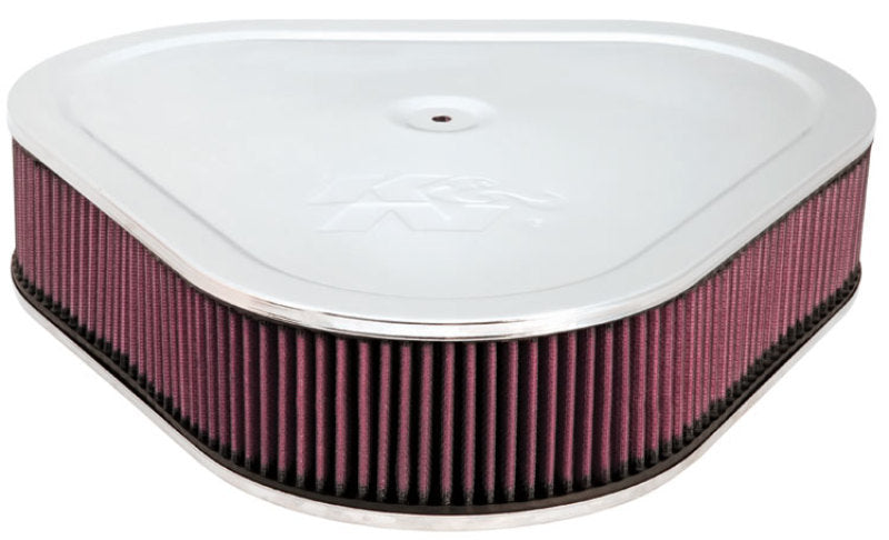 K&N Triangle Air Cleaner Assembly - Red - Size 14in - 5.125in Neck Flange x 3in Height K&N Engineering