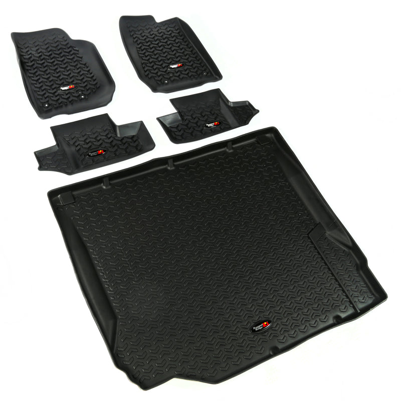 Rugged Ridge Floor Liner Front/Rear/Cargo Black 2007-2010 Jeep Wrangler JK 2 Dr Rugged Ridge