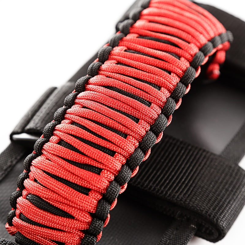 Rugged Ridge Paracord Grab Handles Red/Black Pair Rugged Ridge