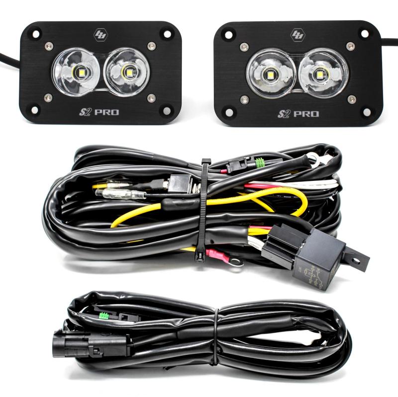 Baja Designs S2 Pro Flush Mount LED Light Pod Kit Work/Scene Pattern - Pair Baja Designs
