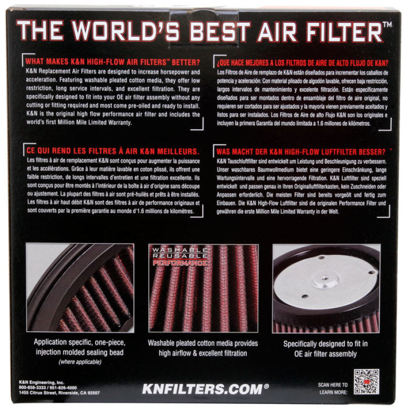 K&N 2014 Indian Chief Classic 111 CI Replacement Drop In Air Filter K&N Engineering