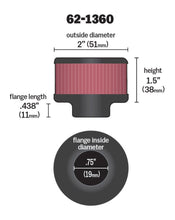 Load image into Gallery viewer, K&amp;N 3/4 inch ID 2 inch OD 1.5 inch H Clamp On Crankcase Vent Filter K&amp;N Engineering