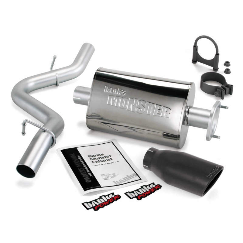 Banks Power 04-06 Jeep 4.0L Wrangler Unlimited Monster Exhaust Sys - SS Single Exhaust w/ Black Tip Banks Power