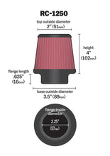 Load image into Gallery viewer, K&amp;N Universal Chrome Filter 2.25 Inch Flange / 3.5 Inch Base / 2 Inch Top / 4 Inch Height K&amp;N Engineering