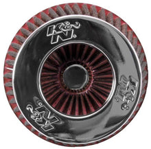 Load image into Gallery viewer, K&amp;N Universal Air Filter Chrome Round Tapered Red - 4in Flange ID x 1.125in Flange Length x 5.5in H K&amp;N Engineering