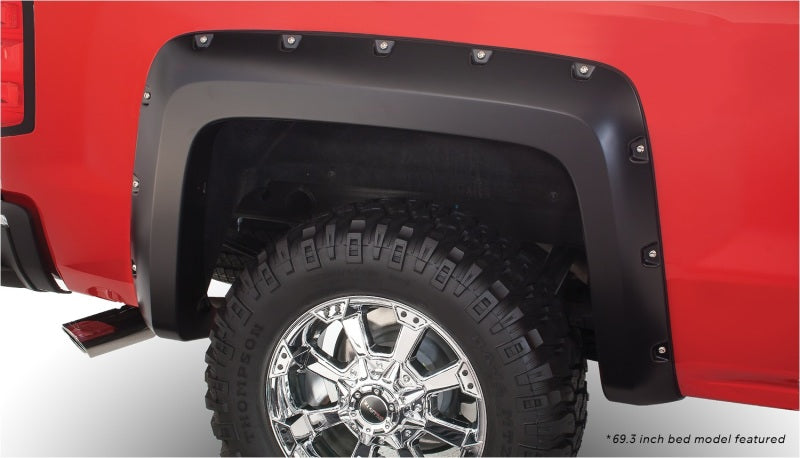 Bushwacker 07-13 Chevy Silverado 1500 Fleetside Pocket Style Flares 4pc 78.7/97.6in Bed - Black Bushwacker