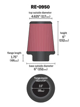 Load image into Gallery viewer, K&amp;N Universal Rubber Filter 3 1/2inch ID FLG / 6inch Base / 4-5/8inch Top / 6inch Height K&amp;N Engineering