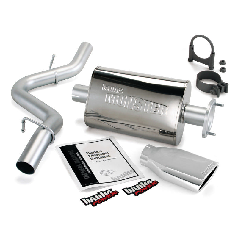 Banks Power 91-95 Jeep 4.0L Wrangler Monster Exhaust System - SS Single Exhaust w/ Chrome Tip Banks Power