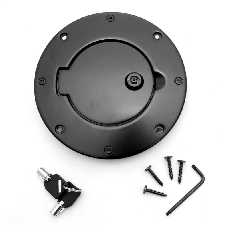 Rugged Ridge Locking Gas Cap Door Black Alum 97-06TJ Rugged Ridge