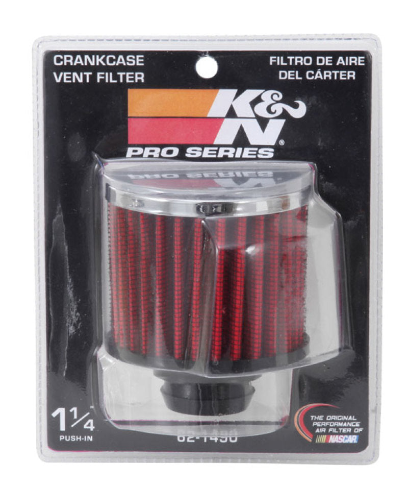 K&N Rubber Base Chrome Top Push-In Crankcase Vent Filter 3in OD x 2-1/2in H. K&N Engineering
