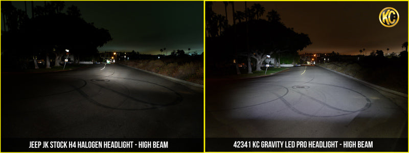KC HiLiTES 07-18 Jeep JK (Not for Rubicon/Sahara) 7in. Gravity LED Pro DOT Headlight (Pair Pack Sys) KC HiLiTES