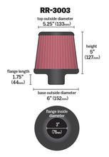 Load image into Gallery viewer, K&amp;N Universal Filter 3 inch Flange 6 inch Base 5 1/4 inch Top 5 inch Height w/ Polished Top K&amp;N Engineering
