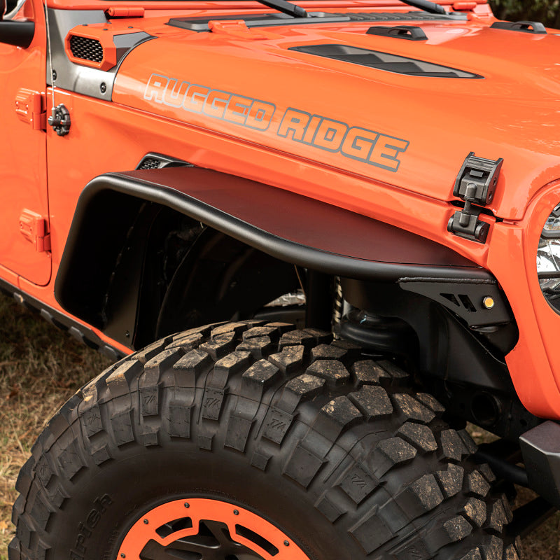 Rugged Ridge HD Steel Tube Fenders Front Pair Black 18-19 JL Rugged Ridge