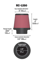 Load image into Gallery viewer, K&amp;N Universal Chrome Filter 2.25 Inch Flange / 3.5 Inch Base / 2 Inch Top / 4 Inch Height K&amp;N Engineering