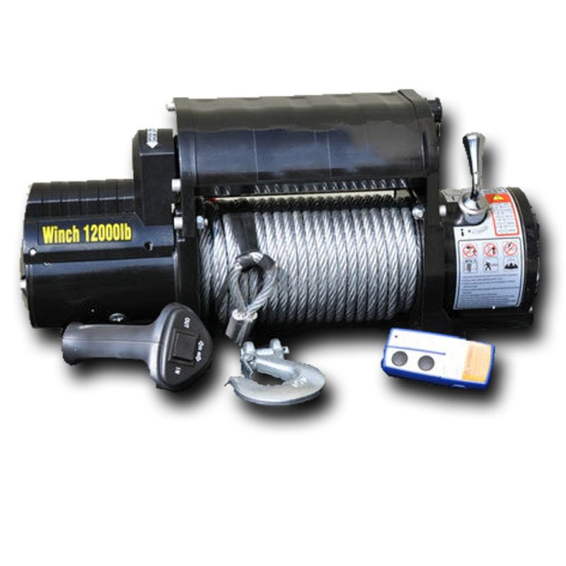 DV8 Offroad 12000 LB Winch w/ Steel Cable & Wireless Remote - Black DV8 Offroad