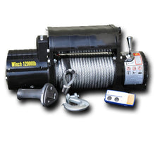 Load image into Gallery viewer, DV8 Offroad 12000 LB Winch w/ Steel Cable &amp; Wireless Remote - Black DV8 Offroad