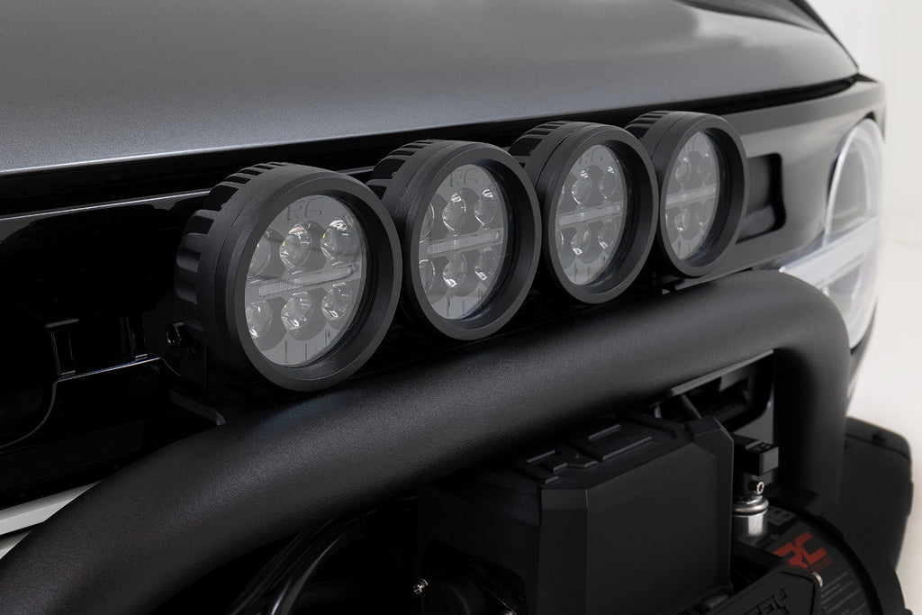 Safari Bar | 3.5" Round LED (Pair) | Black | Amber DRL | OE Modular Steel | Ford Bronco 4WD (21-23) Rough Country