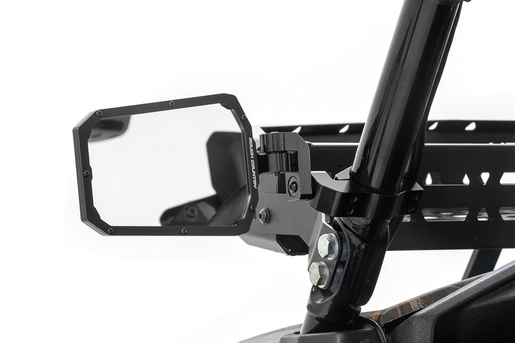 UTV Aluminum Side View Mirrors | Horizontal Rough Country