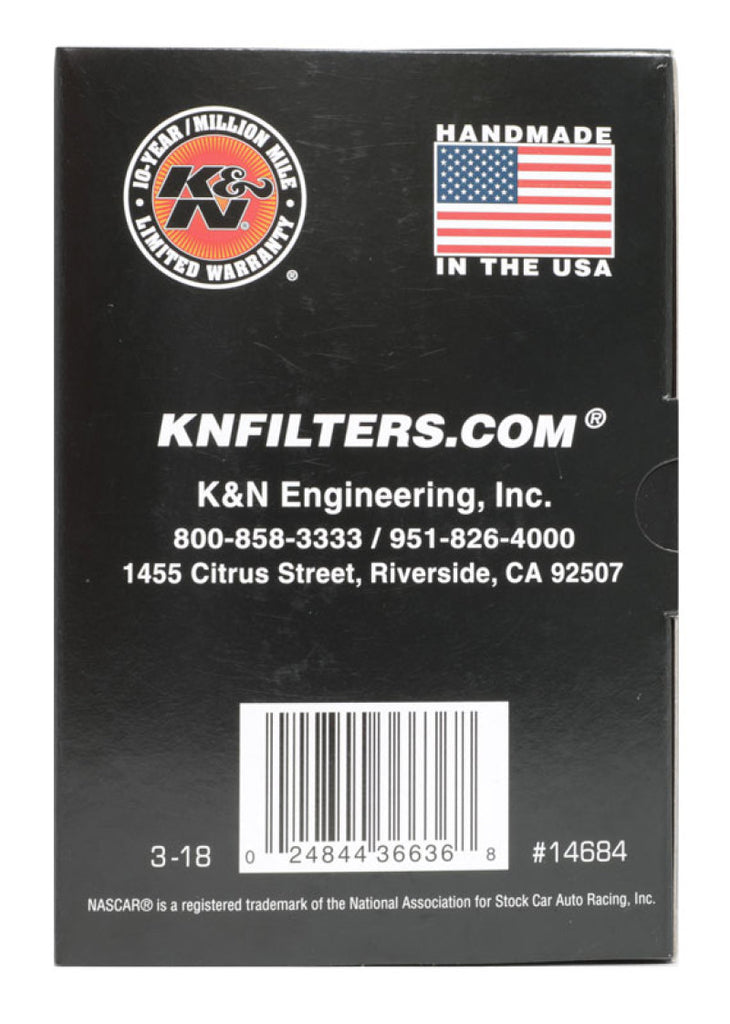 K&N Universal Round Clamp-On Air Filter 3in Flange ID x 6in Base OD x 4.625in Top OD x 3in Height K&N Engineering