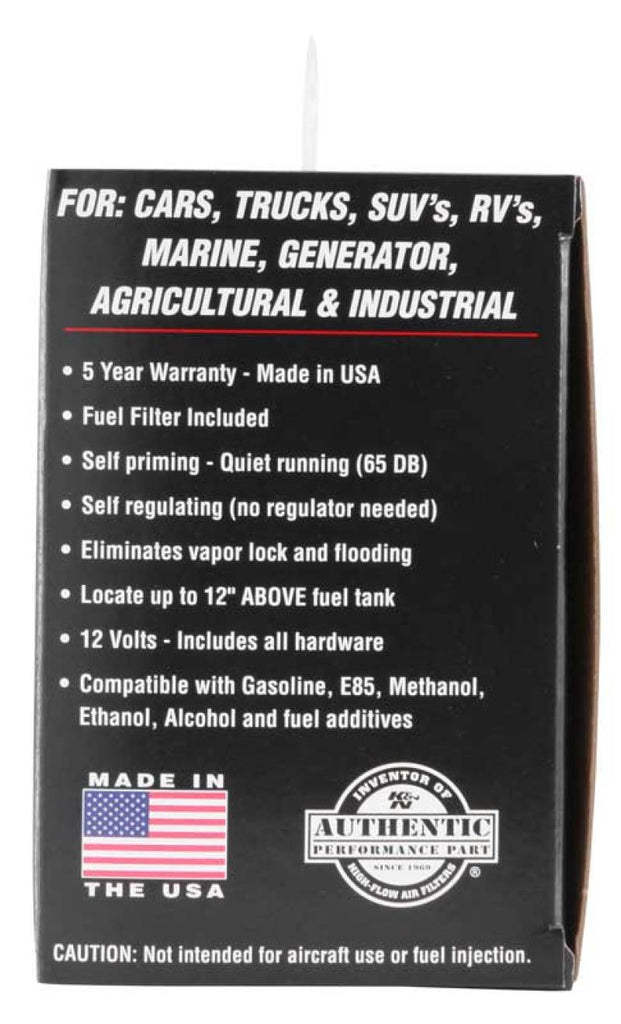 K&N Performance Electric Fuel Pump 4-7 PSI K&N Engineering