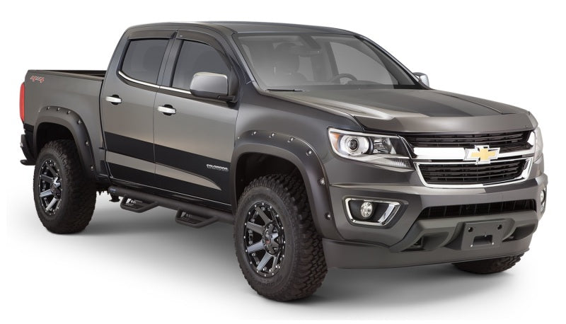 Bushwacker 15-18 Chevy ado Fleetside Pocket Style Flares 4pc 74.0in Bed - Black Bushwacker