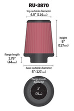 Load image into Gallery viewer, K&amp;N Universal Clamp-On Air Filter 3in FLG / 5in B / 4-1/2in T / 5in H K&amp;N Engineering