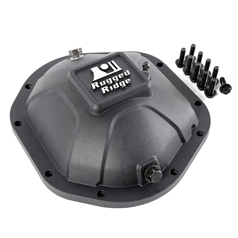 Rugged Ridge Boulder Aluminum Differential Cover Dana 44 Black Rugged Ridge