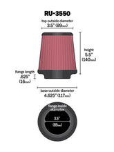 Load image into Gallery viewer, K&amp;N Universal Rubber Filter 3 1/2 inch FLG / 4 5/8 inch Base / 3-1/2 inch Top / 5 1/2 inch Height K&amp;N Engineering