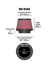 Load image into Gallery viewer, K&amp;N Universal Rubber Filter 5in Flange ID x 6.5in Base OD x 4.5in Top OD x 4.125in Height K&amp;N Engineering
