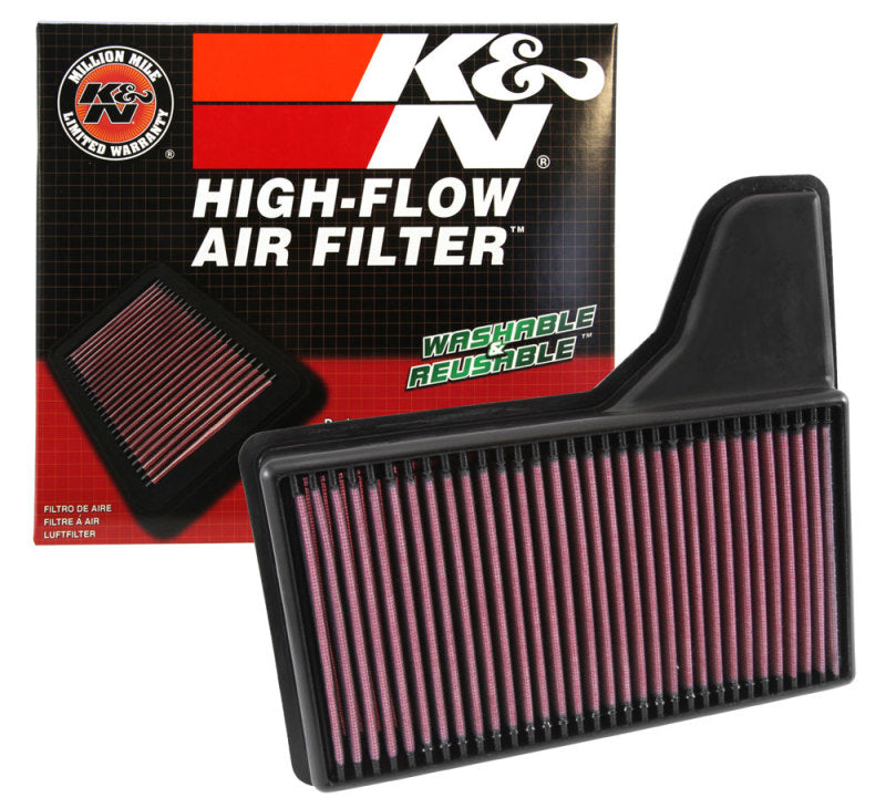K&N Replacement Panel Air Filter for 2015 Ford Mustang 2.3L L4/3.7L V6/5.0L V8 K&N Engineering